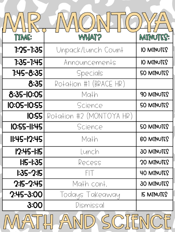  Schedule